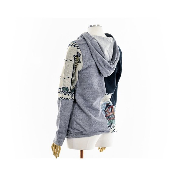 Fashion ReWork Michigan Lighthouses Tapestry Blanket Hoodie - Picture 6 of 8
